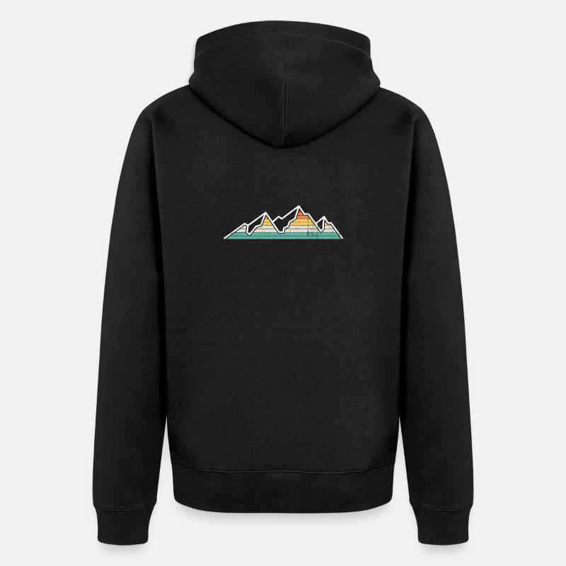 Pastel Rainbow Mountain Ridge - Unisex Premium Bio Zip Hoodie - Schwarz