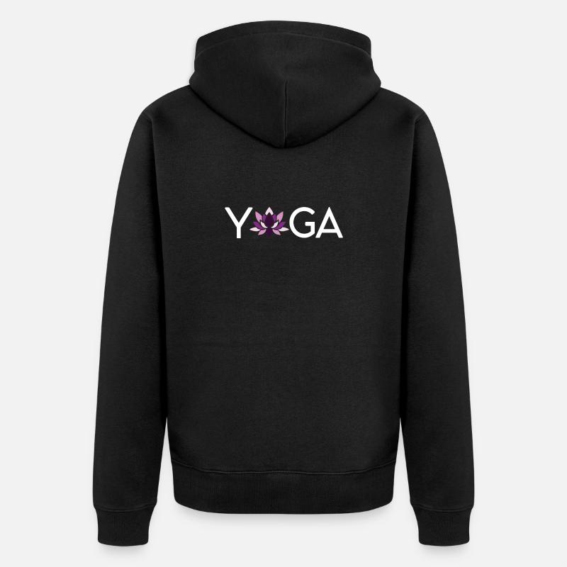 Yoga Geschenkidee - Unisex Premium Bio Zip Hoodie - Schwarz