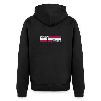 Stavanger - Norway Flag - Norge - Norwegen Flagge - Unisex Premium Organic Zip Hoodie - black - Back - Nico (187cm)