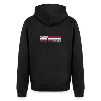 Tonsberg - Norway Flag - Norge - Norwegen Flagge - Unisex Premium Organic Zip Hoodie - black - Back - Nico (187cm)