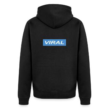 Viral - Unisex Premium Organic Zip Hoodie - black - Back - Nico (187cm)