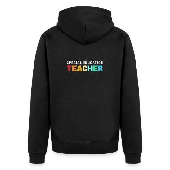 Special Needs School Teacher Special Education Pedagogue - Unisex Premium Organic Zip Hoodie - black - Back - Nico (187cm)