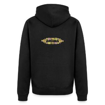 Geschenk für Ariana - Unisex Premium Bio Zip Hoodie - Schwarz - Hinten - Nico (187cm)