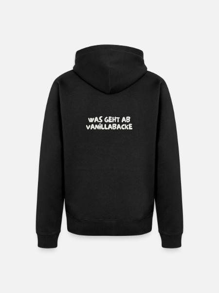 was geht ab vanillabacke - Unisex Premium Bio Zip Hoodie - Schwarz