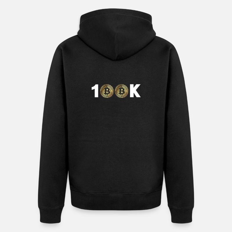 Bitcoin Bitcoin BTC 100k Kryptowährung - Unisex Premium Bio Zip Hoodie - Schwarz