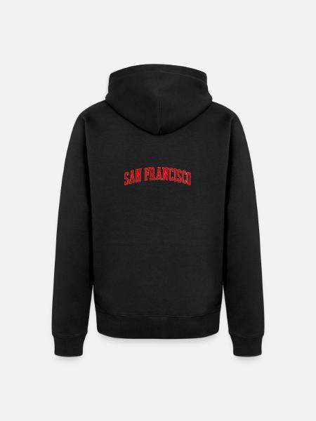San Francisco Arch Lettering - Unisex Premium Organic Zip Hoodie - black