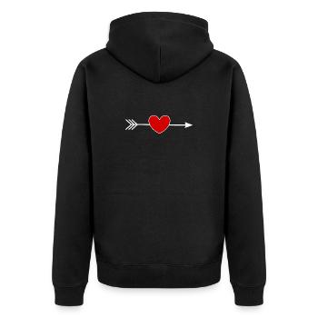 Valentines Red Heart, Valentine's Day - Unisex Premium Organic Zip Hoodie - black - Back - Nico (187cm)
