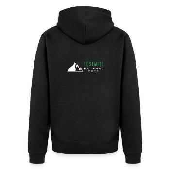 Yosemite National Park California Natur - Unisex Premium Bio Zip Hoodie - Schwarz - Hinten - Nico (187cm)