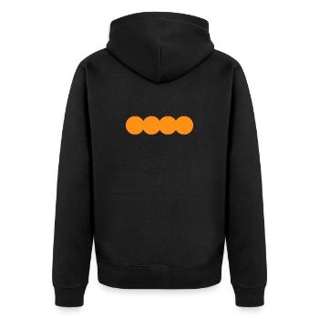 Einfacher Kreis - Unisex Premium Bio Zip Hoodie - Schwarz - Hinten - Nico (187cm)