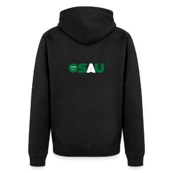 Saudi-Arabien - Unisex Premium Bio Zip Hoodie - Schwarz - Hinten - Nico (187cm)