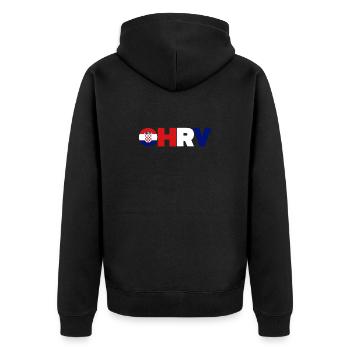 Croatie (Hrvatska) - Veste à capuche bio Premium Unisexe - noir - Dos - Nico (187cm)
