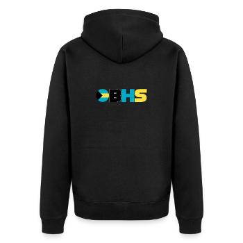 Bahamas - Unisex Premium Bio Zip Hoodie - Schwarz - Hinten - Nico (187cm)