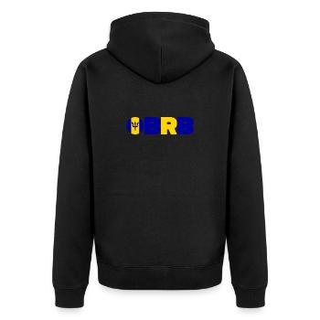 Barbados - Unisex Premium Bio Zip Hoodie - Schwarz - Hinten - Nico (187cm)