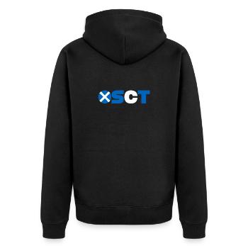 Schottland - Unisex Premium Bio Zip Hoodie - Schwarz - Hinten - Nico (187cm)