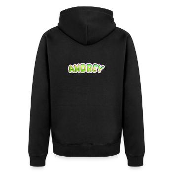 Andrey as a profession - Unisex Premium Organic Zip Hoodie - black - Back - Nico (187cm)