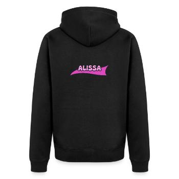 Alissa dans le rôle de Lable - Veste à capuche bio Premium Unisexe - noir - Dos - Nico (187cm)