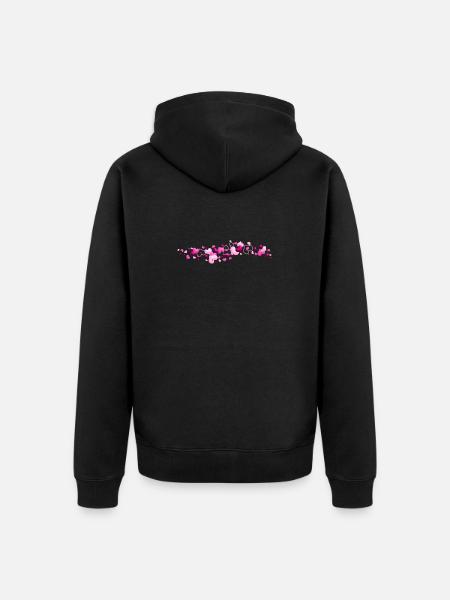 Pink Hearts Love Connection - Unisex Premium Organic Zip Hoodie - black