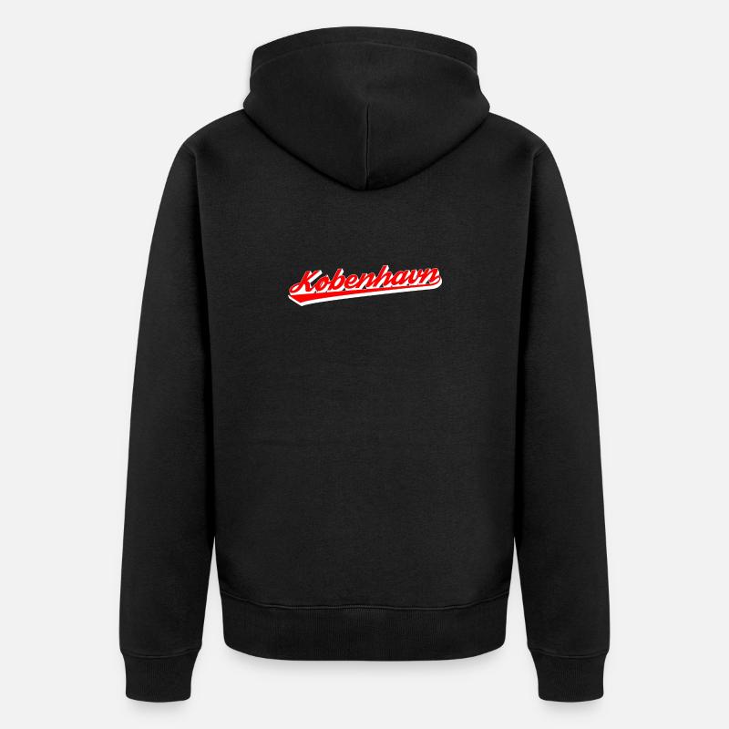 København Script Retro Logo - Unisex Premium Bio Zip Hoodie - Schwarz