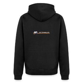 Just Hanging Out – Cute Panda Chill Design - Unisex Premium Organic Zip Hoodie - black - Back - Nico (187cm)