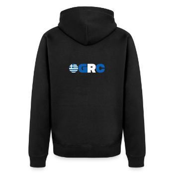 Griechenland - Unisex Premium Bio Zip Hoodie - Schwarz - Hinten - Nico (187cm)