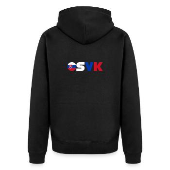 Slowakei - Unisex Premium Bio Zip Hoodie - Schwarz - Hinten - Nico (187cm)