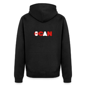 Canada - Unisex Premium Organic Zip Hoodie - black - Back - Nico (187cm)
