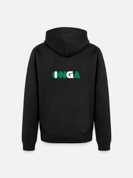Nigeria - Unisex Premium Organic Zip Hoodie - black