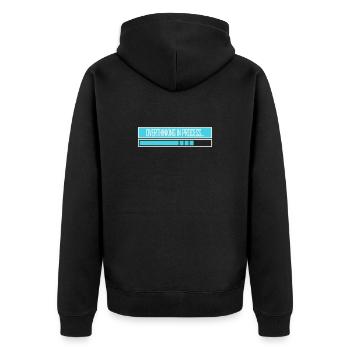 Trop réfléchir en processus Drôle de dicto sombre Logo - Veste à capuche bio Premium Unisexe - noir - Dos - Nico (187cm)