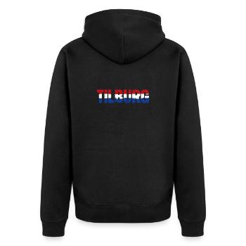 Tilburg Niederlande - Unisex Premium Bio Zip Hoodie - Schwarz - Hinten - Nico (187cm)