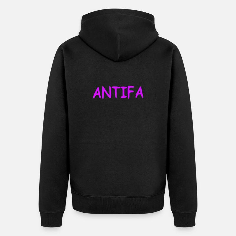 Antifa - lilas - Veste à capuche bio Premium Unisexe - noir