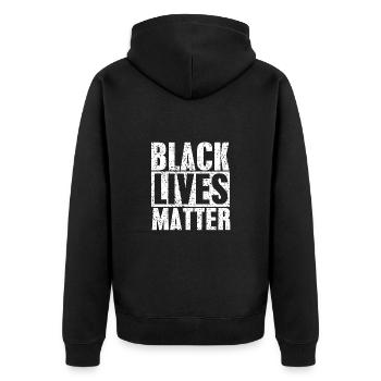 Black Lives Matter, BLM - Veste à capuche bio Premium Unisexe - noir - Dos - Nico (187cm)