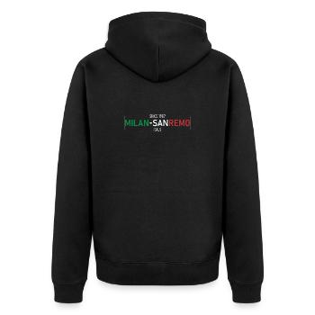 Milan Sanremo Italy Edition - Unisex Premium Bio Zip Hoodie - Schwarz - Hinten - Nico (187cm)