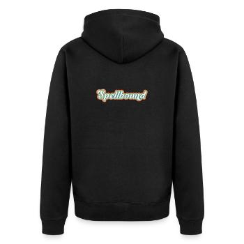 Envoûté - enchanté: design coloré des années 70 - Veste à capuche bio Premium Unisexe - noir - Dos - Nico (187cm)