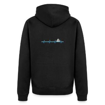 Segeln Segler Segelboot Katamaran Besitzer Skipper - Unisex Premium Bio Zip Hoodie - Schwarz - Hinten - Nico (187cm)