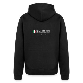 Naples Flag Circle Typography - Unisex Premium Organic Zip Hoodie - black - Back - Nico (187cm)
