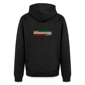 Italia - Cesena - Italien - Italy - Unisex Premium Organic Zip Hoodie - black - Back - Nico (187cm)