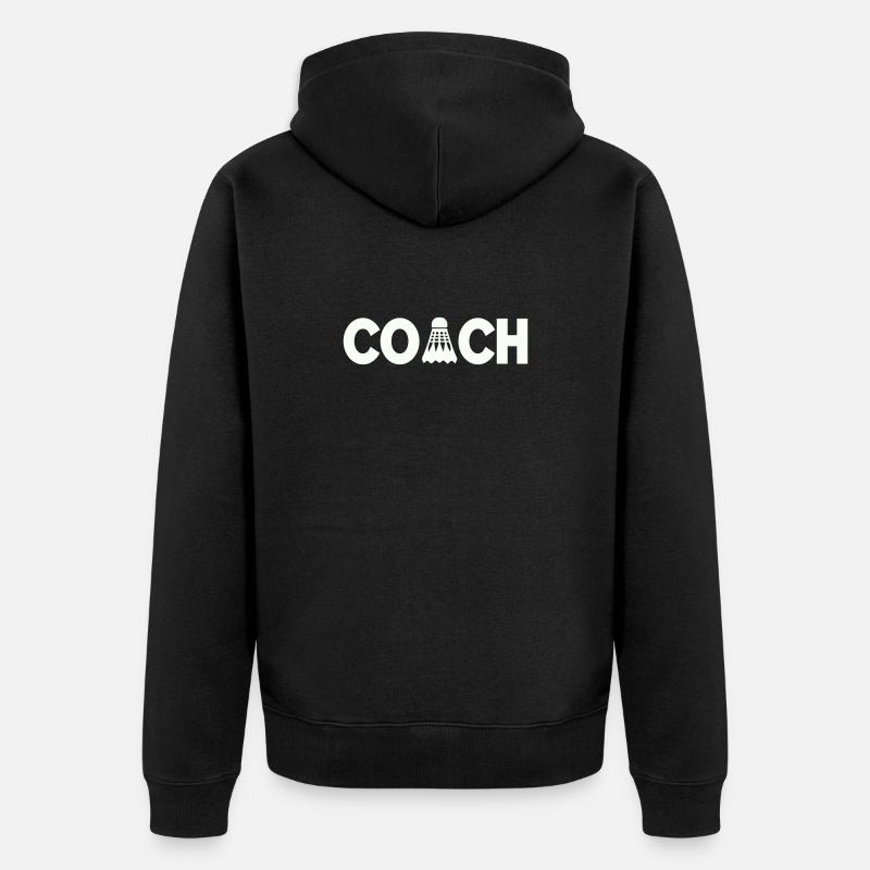 Federball Coach - Unisex Premium Bio Zip Hoodie - Schwarz