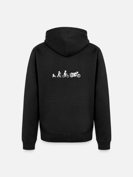 Moped Evolution DDR S51 Ostdeutschland Ostalgie  - Unisex Premium Bio Zip Hoodie - Schwarz