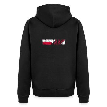 Poland Flag Bold Typography - Unisex Premium Organic Zip Hoodie - black - Back - Nico (187cm)