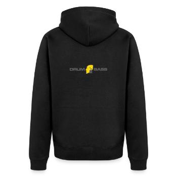 dnb danger - Unisex Premium Organic Zip Hoodie - black - Back - Nico (187cm)
