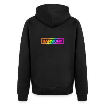 Typo HARMONY Contour Arc-en-ciel - Veste à capuche bio Premium Unisexe - noir - Dos - Nico (187cm)