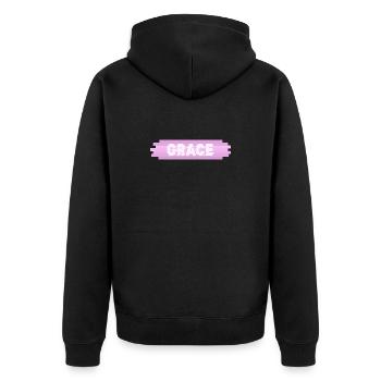 Gift for Grace - Unisex Premium Organic Zip Hoodie - black - Back - Nico (187cm)