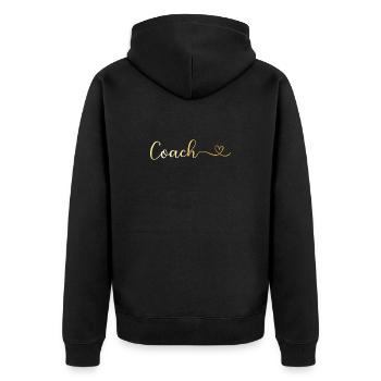 coach - Unisex Premium Organic Zip Hoodie - black - Back - Nico (187cm)