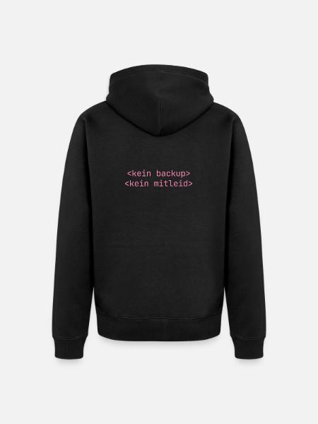 Kein Backup Kein Mitleid IT-Berater Admin - Unisex Premium Bio Zip Hoodie - Schwarz