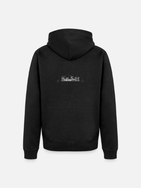 City Pulse Skyline - Unisex Premium Organic Zip Hoodie - black