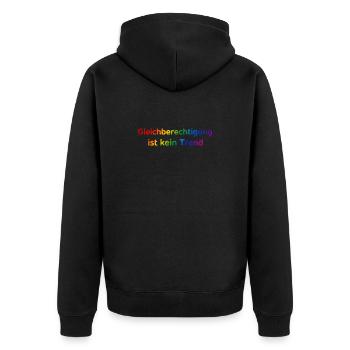 Equality is not a trend rainbow - Unisex Premium Organic Zip Hoodie - black - Back - Nico (187cm)