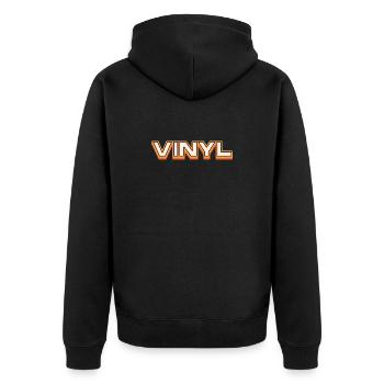 Vinyl Retro Music Typography Design - Unisex Premium Organic Zip Hoodie - black - Back - Nico (187cm)