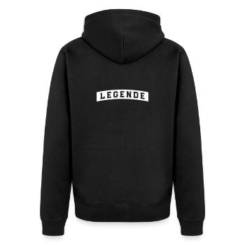 Légende - Veste à capuche bio Premium Unisexe - noir - Dos - Nico (187cm)