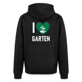 Gartenarbeit Pflanzen Obst Gemüse Bäume - Unisex Premium Bio Zip Hoodie - Schwarz - Hinten - Nico (187cm)