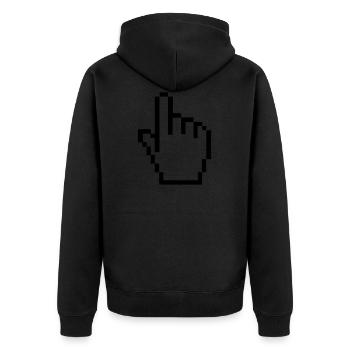 Pixel hand - Unisex Premium Organic Zip Hoodie - black - Back - Nico (187cm)